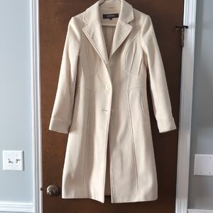 Kenneth Cole Reaction Cream Trench Coat Size 4
